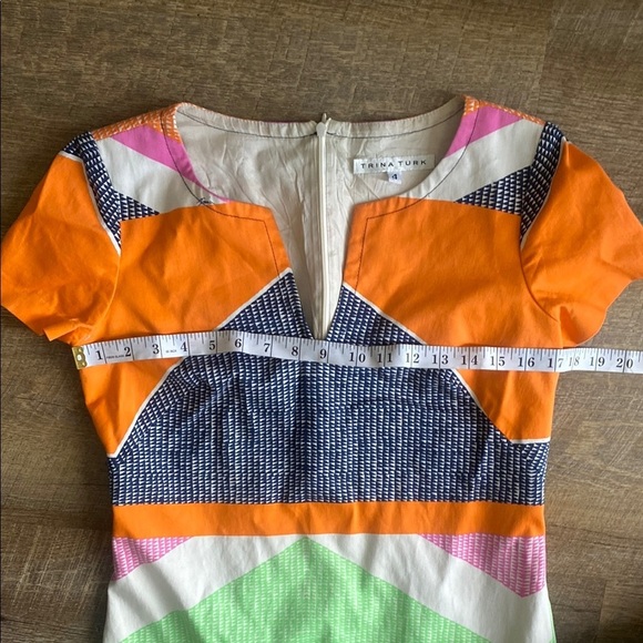 Trina Turk Lincoln Road Museum Colorful Geometric Pattern Dress Size 4 - Picture 4 of 7